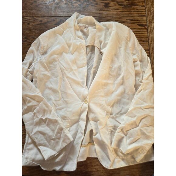Raquel Allegra Pico Blazer Ivory linen blend sz 2 (Large) - Picture 2 of 5